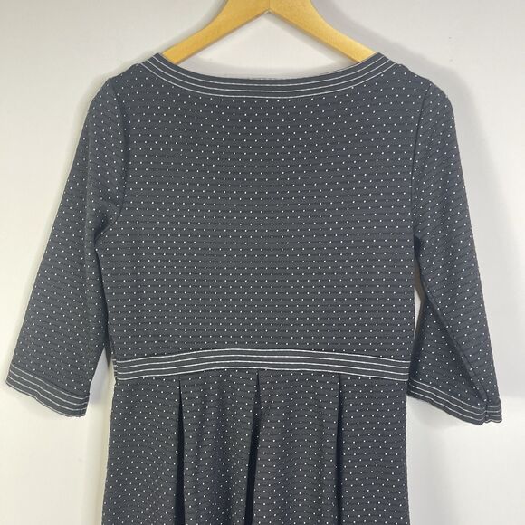 Max Studio Jersey Knit Dress Polka dot Black & White Fit & Flare 3/4 Sleeve M - Picture 7 of 10